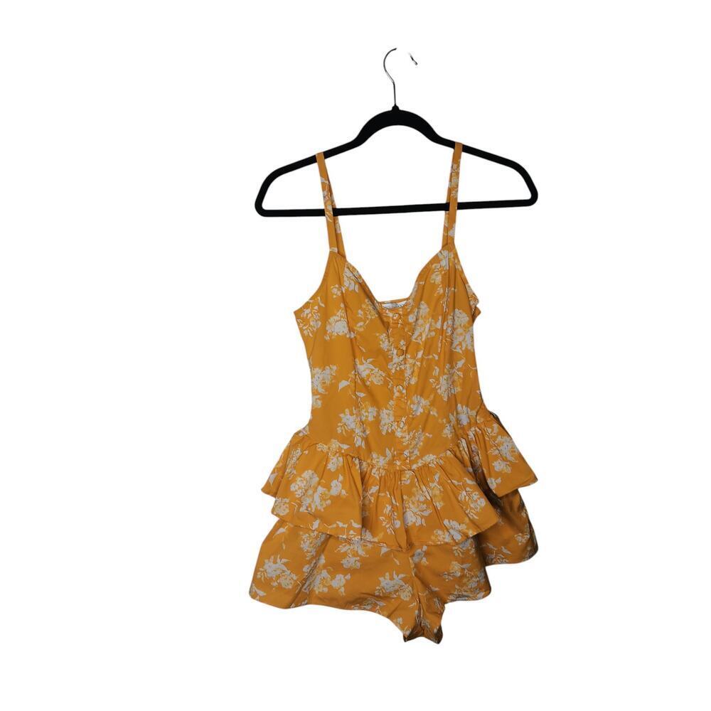 CAROLINE CONSTAS Orange floral cotton Arlette Romper SZ S - Picture 4 of 13